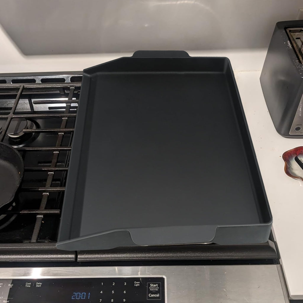 17" x 13" Universal Cast Iron Griddle for Gas Grill, Stove Top Griddle Gas Grill Griddle Insert for Charbroil