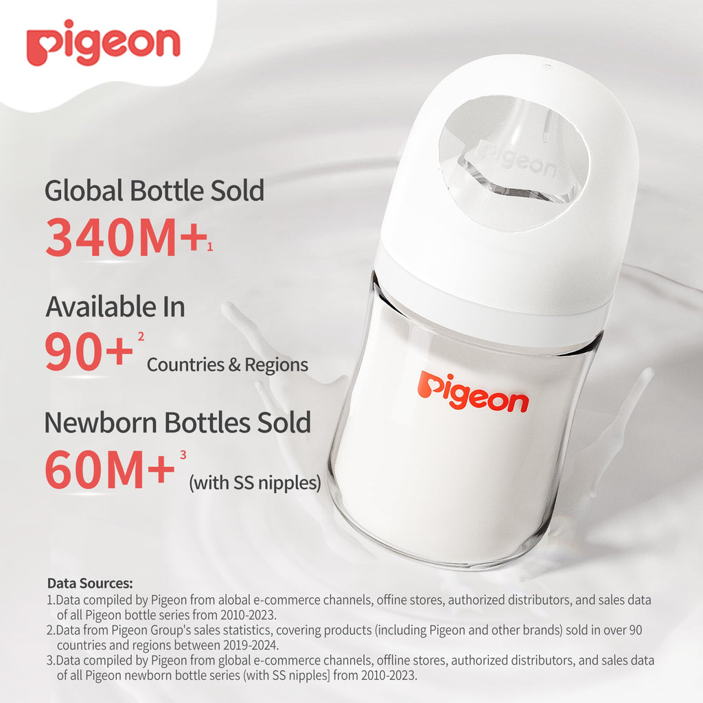 Glass Baby Bottles Wide Neck, 5.4 Oz, Pack of 3