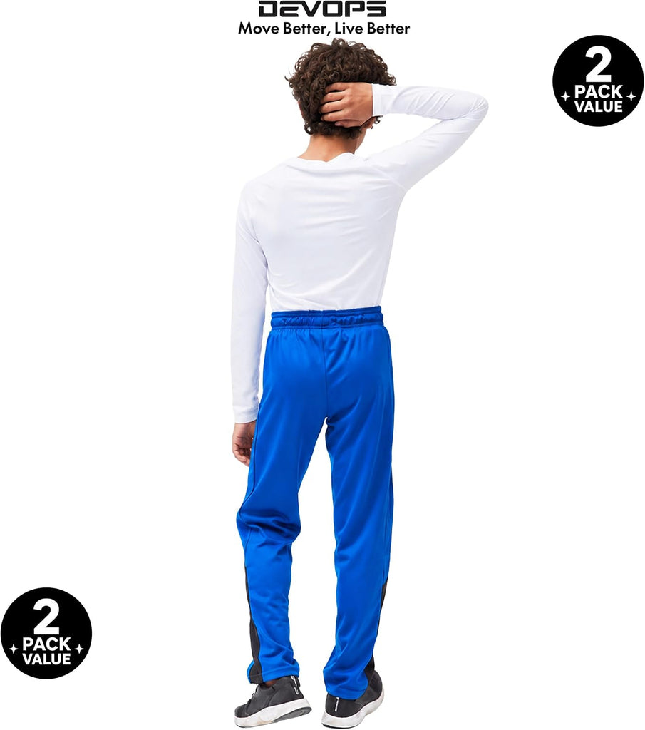 2 Pack Boys Athletic Pants Lightweight Active Track Pants with Pockets