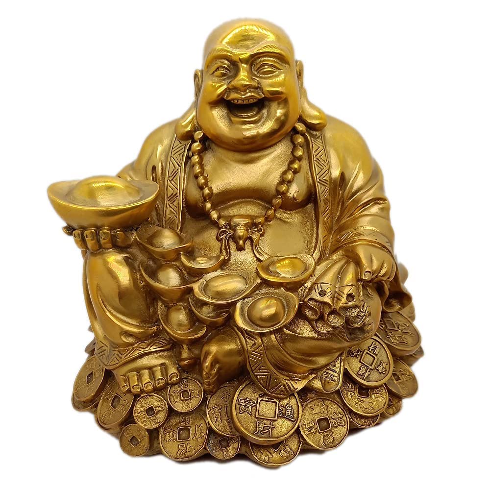 Feng Shui Decor Laughing Buddha Statue Maitreya Figurine Carrying Money Bag Happy Buddha for God Luck Sculptures Home