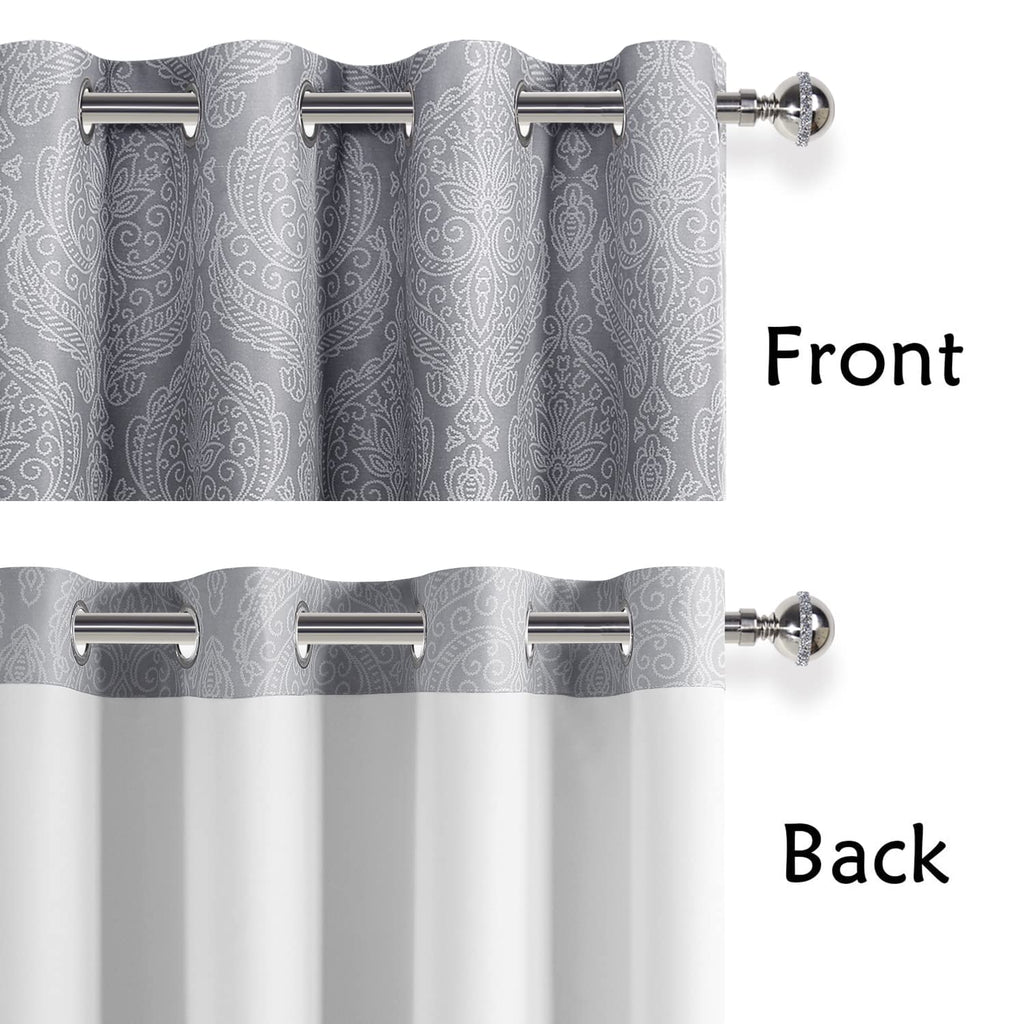 Ombre Blackout Curtains 52 x 84 inch, 2 Panel Set, Grey