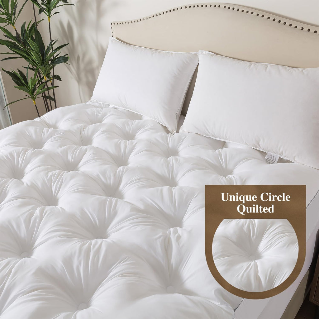 5 Inch Memory Foam Mattress Topper (Queen, 60x80),Deep Pocket | 2000GSM Fluffy Shredded Memory Foam Filled, Extra