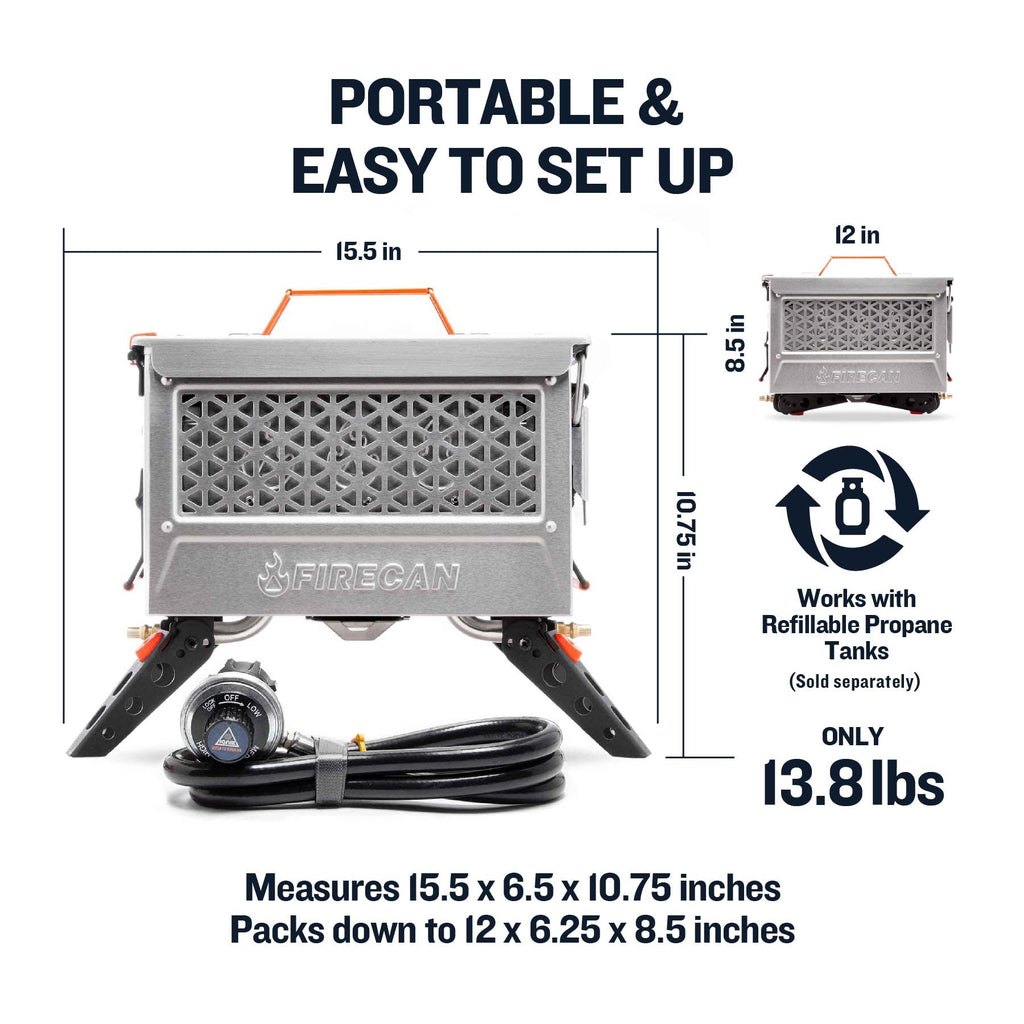 FireCan Deluxe Portable Propane Fire Pit and Grill