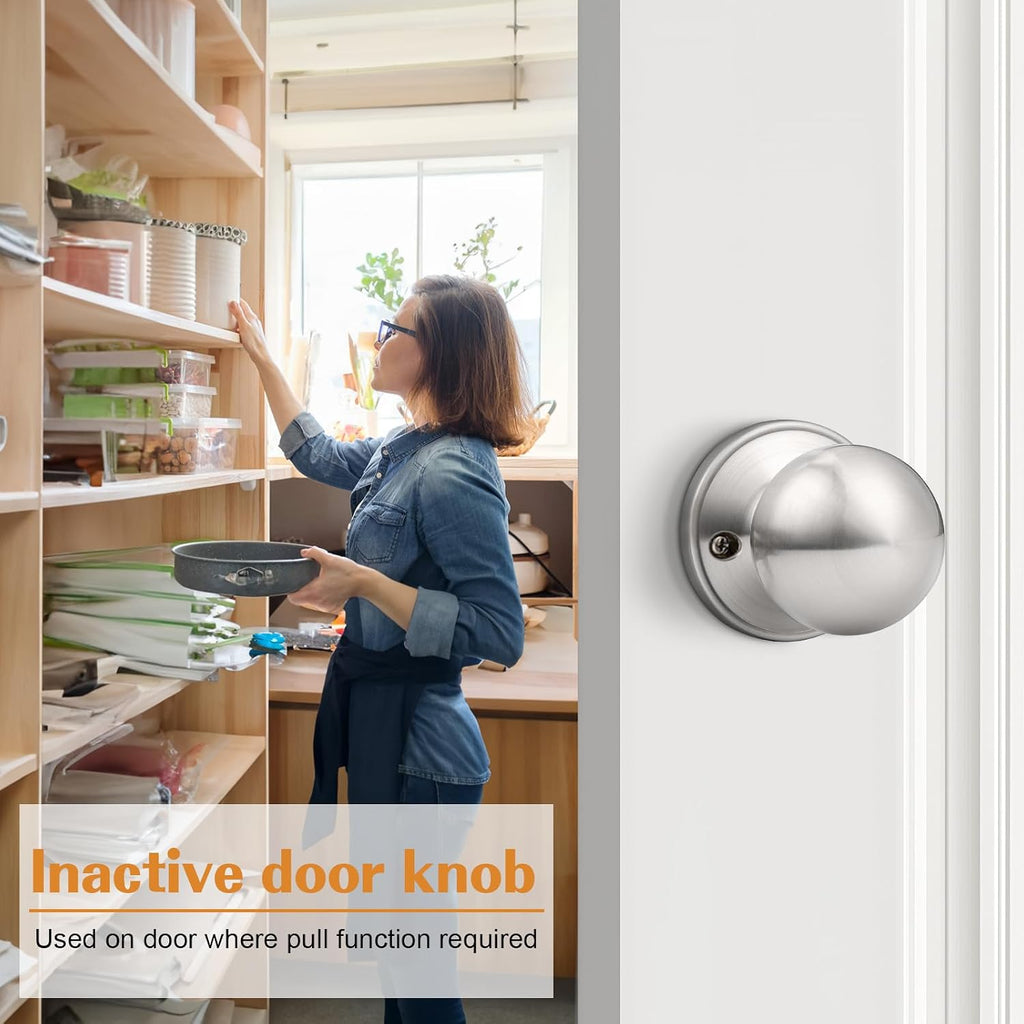 Dummy Door Knobs Brushed Nickel Single Inactive Ball Knobs Pack of 6