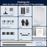Bifold Barn Door 60" x 84", MDF Bi-Fold Sliding Closet Doors with Hardware Kit Included, Pre-Finishe