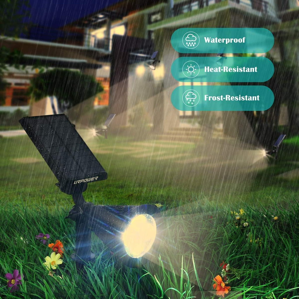 Solar Spot Lights Outdoor Adjustable Spotlights, 6 Pack Warm White