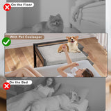 41‘’x27''Bedside Dog Bed with Stairs, Wooden Elevated Dog Bunk Bed Cosleeper with Removable Mattress