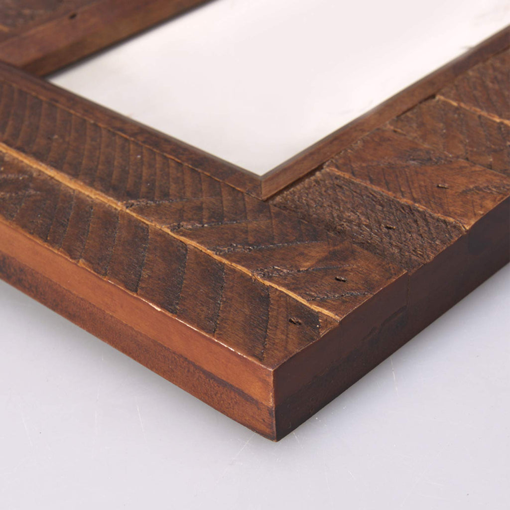 Collage Picture Frame 4x6 3 Openings, Rustic Brown Wood Plank Frames
