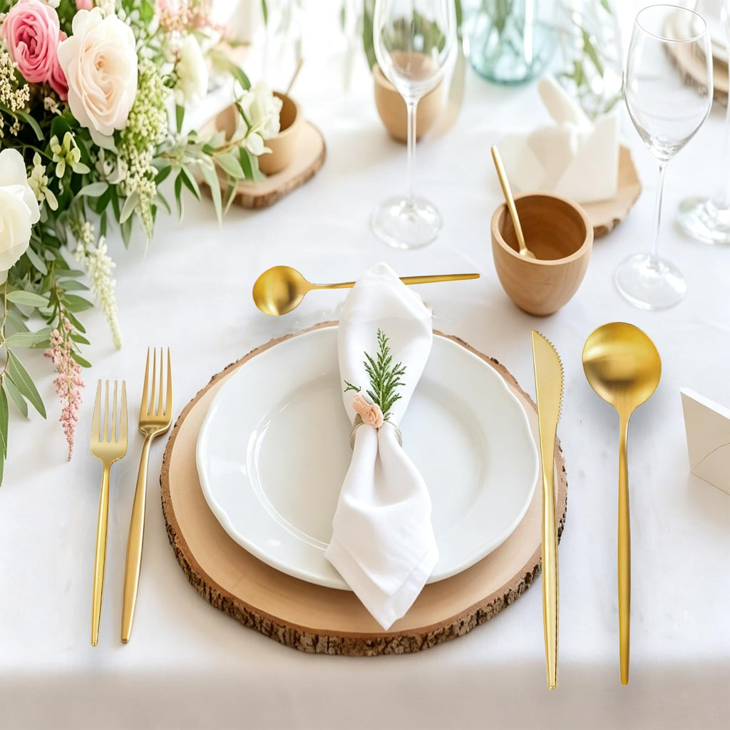 Gold Silverware Set 100-Piece - Premium Stainless Steel Flatware Set for 20, Luxury Gold Cutlery Set with Spoons