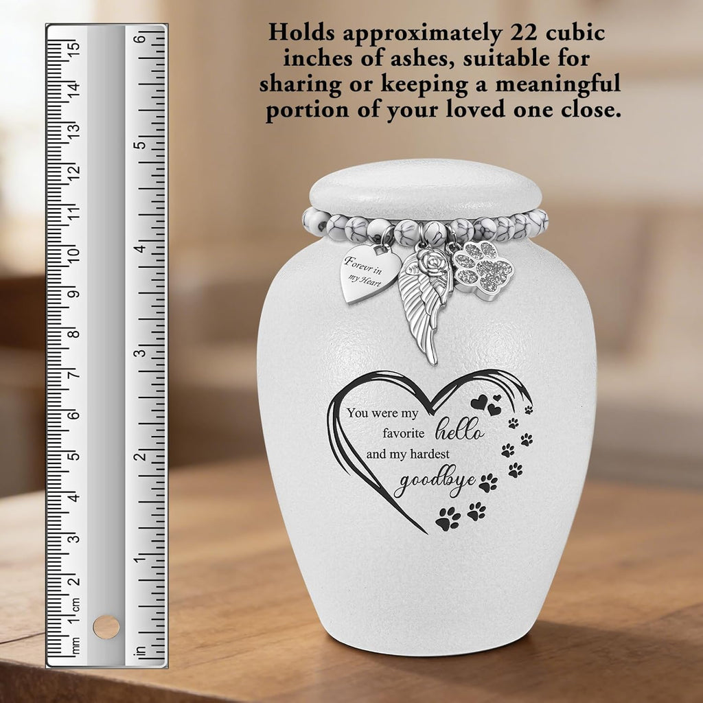Pet Urn for Dogs Cats 4.8 Inch Small Urn for Pet Ashes Cremation Keepsake Urns Ceramic Mini Urns for Ashes Pet