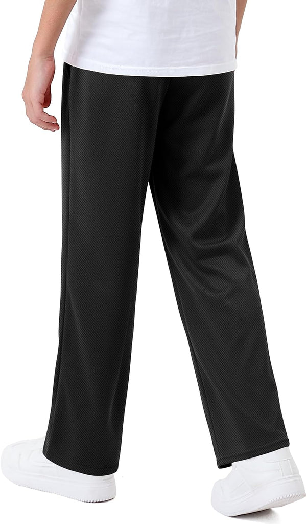 Boys Sweatpants Kids Athletic Mesh Joggers with Pockets for School