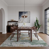 Kelarea Washable Area Rug for Living Room, 8x10 Non Slip Modern Abstract Green Rugs