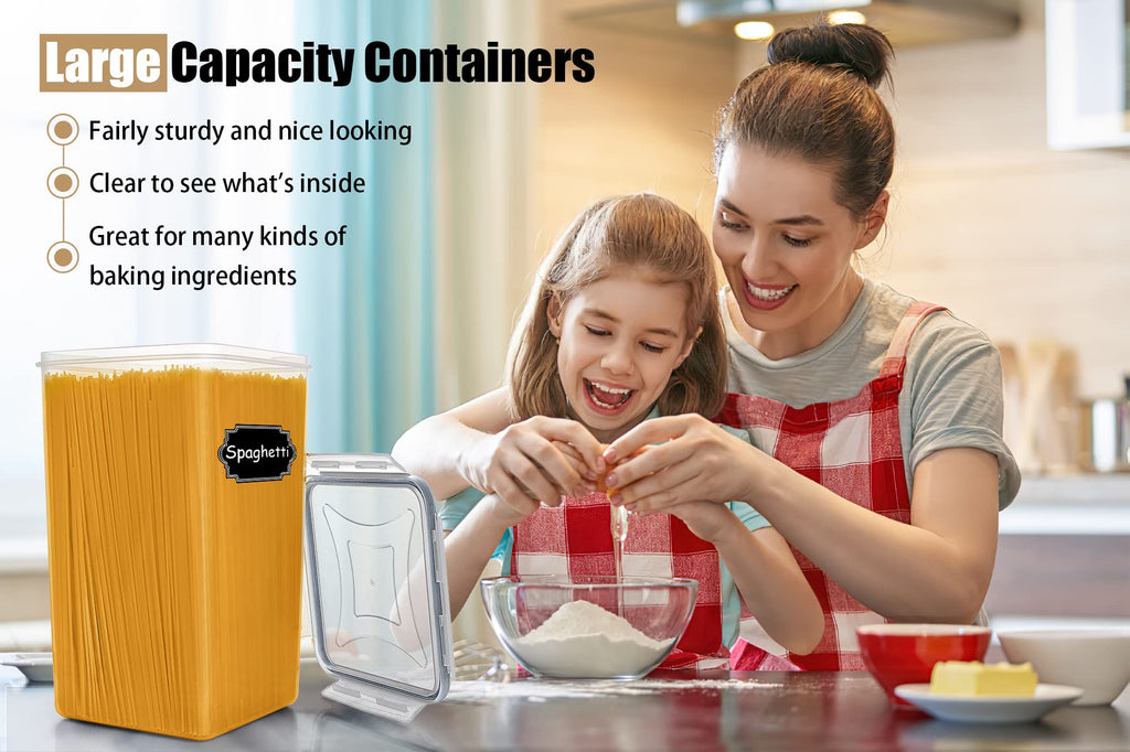 Flour Sugar Storage Containers 6.5L, 4 PCS, Gray