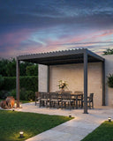 Louvered Pergola, 5x8 FT Outdoor Pergola with Adjustable Roof and Drainage System
