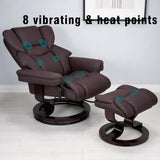 Modern Reclining Lounge Chair and Ottoman — Faux Leather