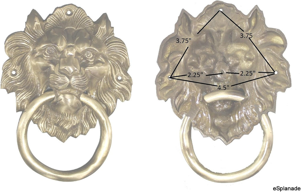Lion Mouth Metal Door Knocker Yellow