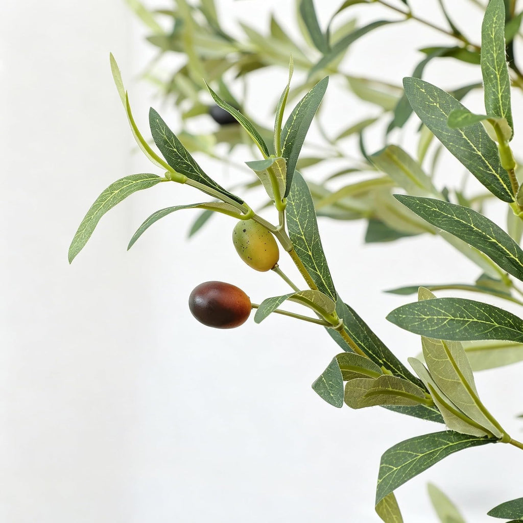 Tall Faux Olive Tree,10ft(120in) Realistic Potted Silk Artificial Olive Tree, Fake Olive Trees Indoor with Green
