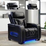 Electric Power Recliner Chair, PU Leather Home Theater Seating with Power Headrest