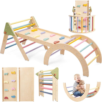Triangle Set, Montessori 7in1 Foldable Climbing Toy Set for Toddlers