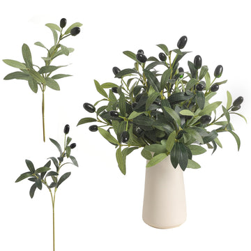 10 Pcs 11.8" Artificial Olive Leaves Stems, Realistic Faux Plants Olive Tree Branches for Vase Decor, Wedding