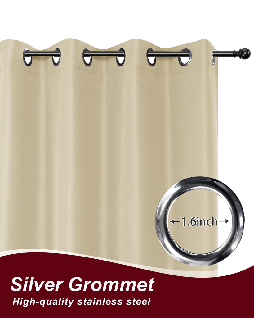 Grommet Outdoor Curtains Waterproof 8 Pcs 54x120 In Cream