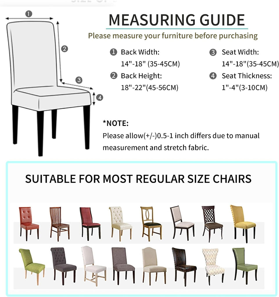Waterproof Dining Room Chair Covers Set of 4 Stretch Floral Printed Standard Parson Chair Slipcovers Washable Pet