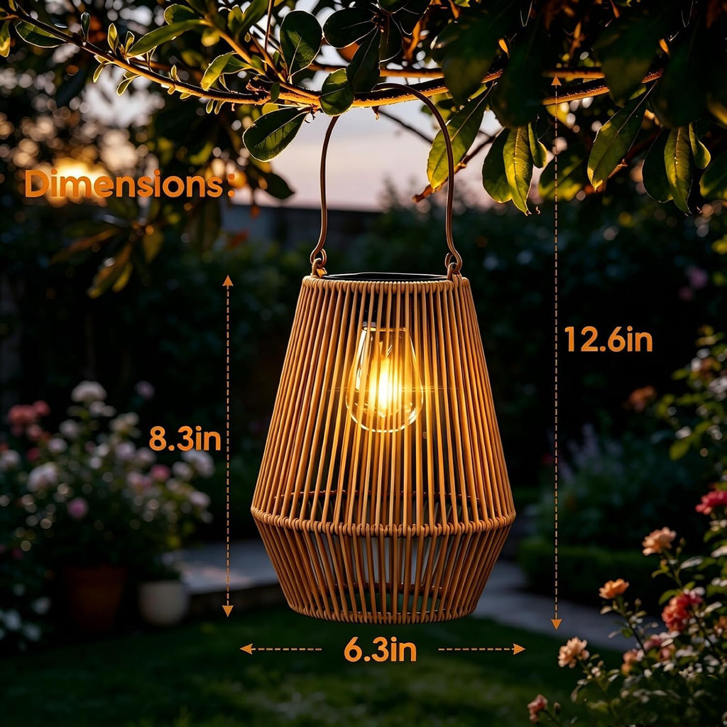 Solar Lanterns Outdoor Waterproof, Solar Lights Outdoor 2 Pack