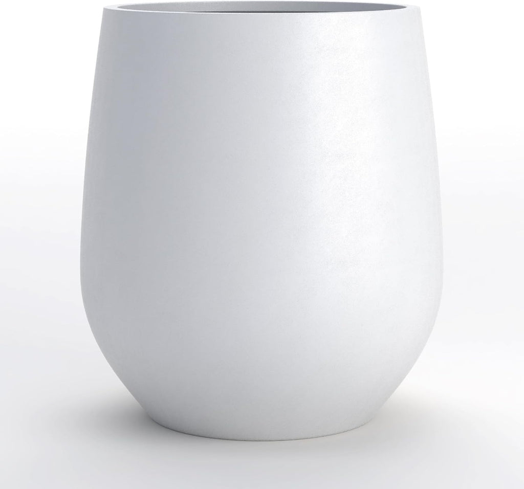 Premium Mt Wilson Tall Tapered Fiberstone Planter for Indoor Outdoor Use, Modern Large Olive Tree Pot with Drainage