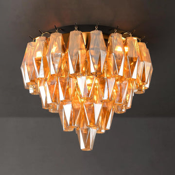 Modern Black Ceiling Light for Dining Room, Black Flush Mount Ceiling Lighting for Living Room, 4-Light Round Light Fixtures Chandelier for Bedroom, 17'' Semi Flush Mount Lights for Bathroom, Foyer A118-B0DXDSH4JD