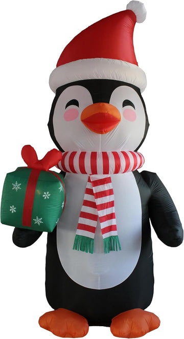 12 FT Tall Lighted Christmas Inflatable Happy Penguin