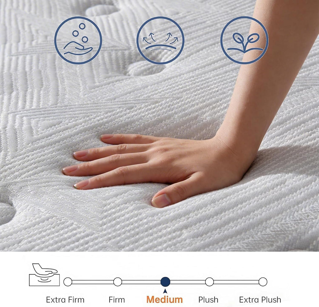 Full Mattress, 12 Inch Medium Firm Hybrid Mattresses, Mattress Full Size in a Box with Individual Pocket Springs &
