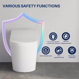 WinZo Modern Smart Toilet with Bidet, One-Piece Elongated, Porcelain, Auto Flush, Heated Seat, Warm Air Drying