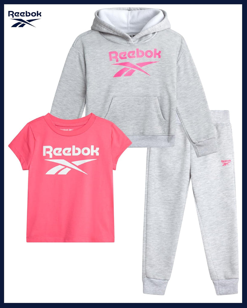 Toddler Girls Piece Set - Fleece Hoodie, Tee & Jogger Pants