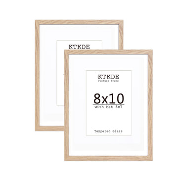 8x10 photo frames, MDF wrapped wood grain paper photo frames with 5x7 pads or 8x10 without pads, tempered glass, 8 ×