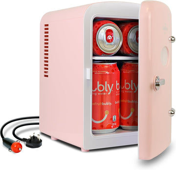 Mini Fridge - Refrigerator for Bedroom, Office, Portable Table Top Beverage Cooler, 12V 110V Refrigerador for Drinks