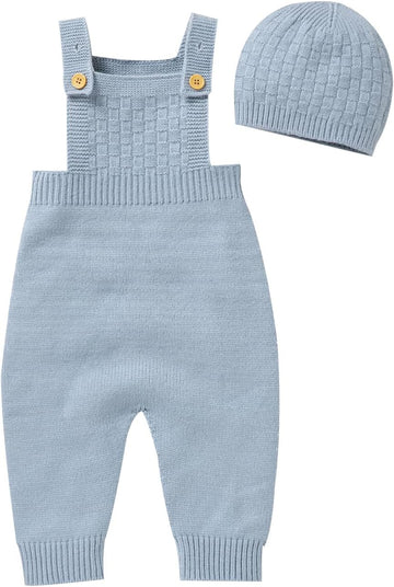 Sweater Knit Sleeveless Romper with Hat