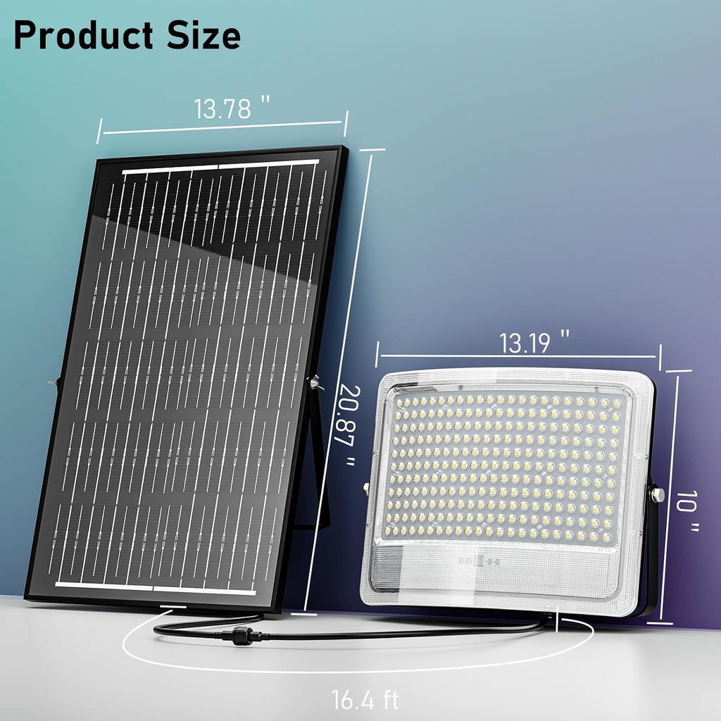 Solar Flood Lights Outdoor, 30000mAh Solar Powered Outside Light Dusk to Dawn Waterproof Security Commercial Lighting