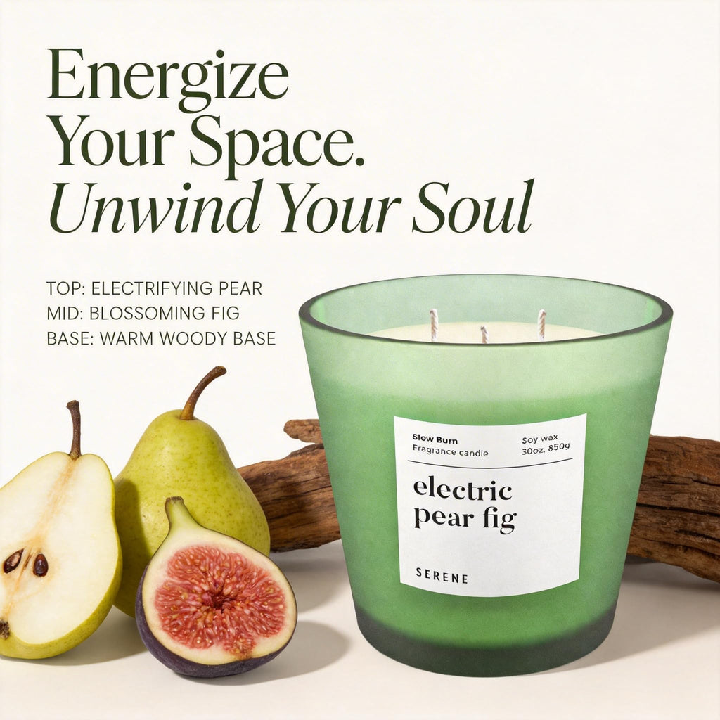 Electric Pear Fig 3 Wick Candle, 30 oz
