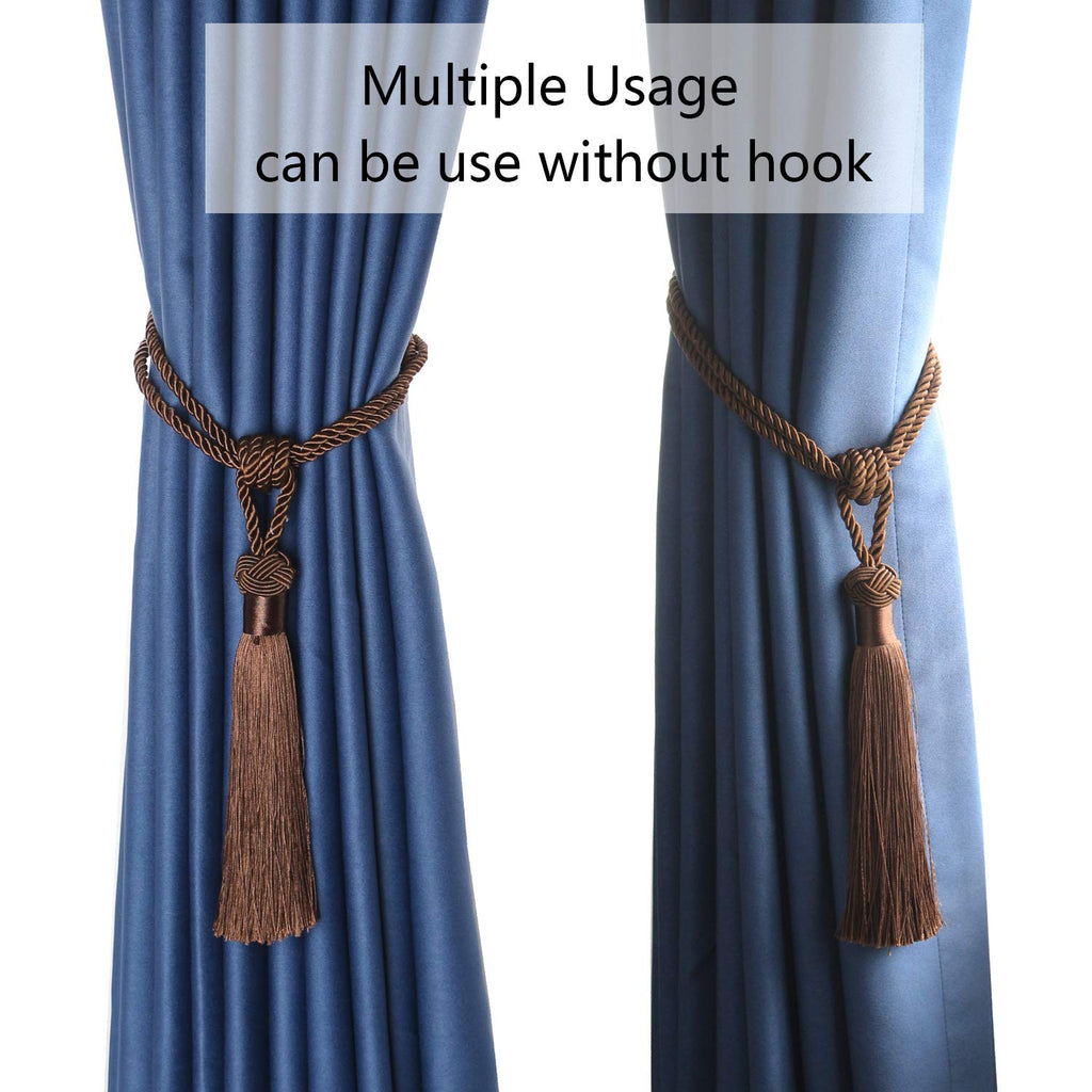 Curtain Tiebacks Hand-Woven Tassels Holdbacks - 4 Pack