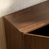 67" Arched Walnut Buffet Cabinet with Storage, Large Credenza with 4 Doors