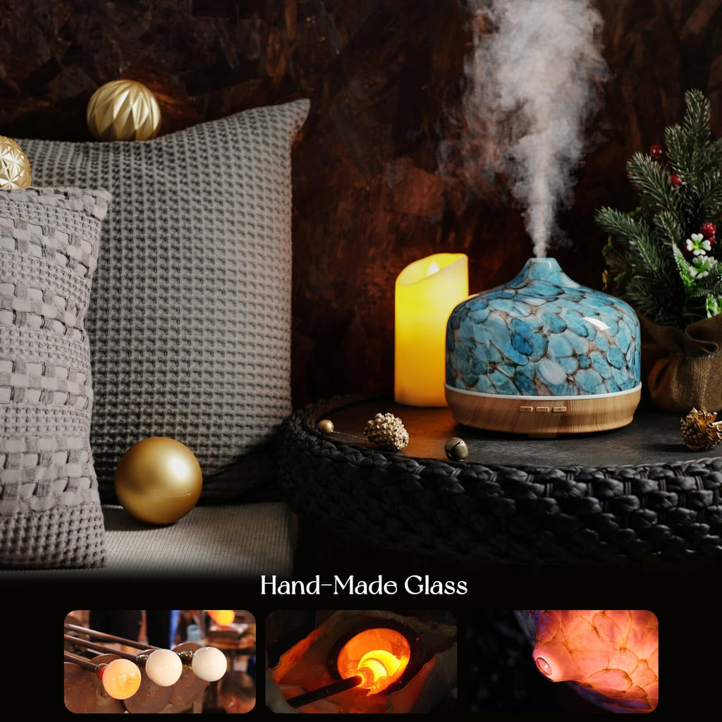 500ml Essential Oil Diffuser with Glass Cover and Remote Control