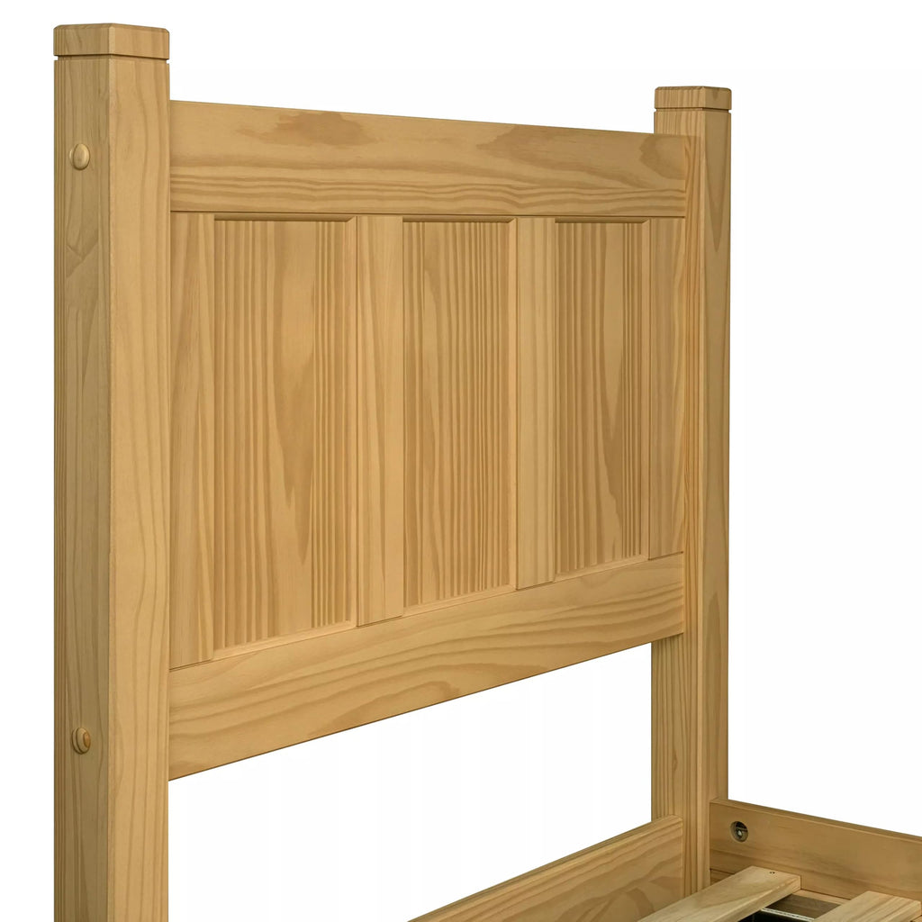 Shaker Panel Platform Bed, Full, Natural Solid Wood
