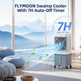 Upgraded Cooling 10 Gallon Evaporative Air Cooler, Swamp Cooler with 120° Oscillation, 7-Hour Timer, Remote Control