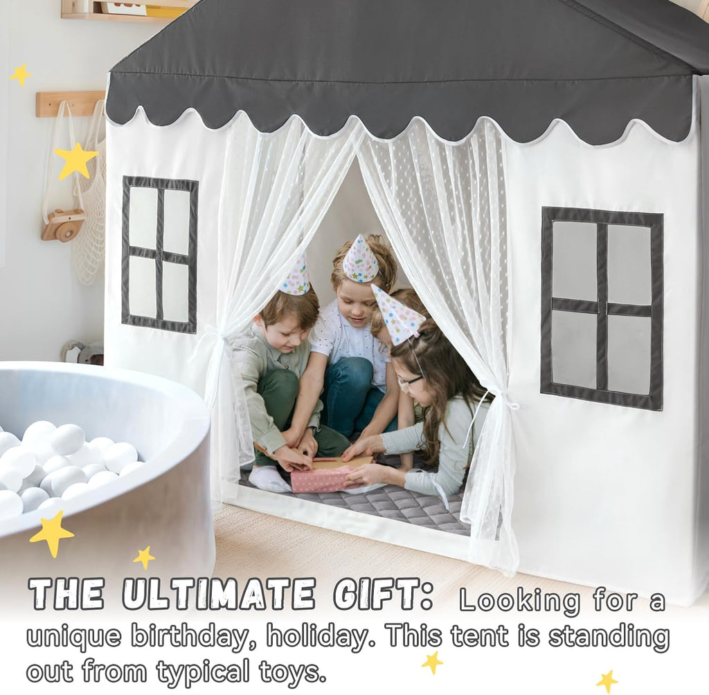 Kids Play Tent with Padded Mat, Kids Tent Playhouse Tent for Kids Ages 4-8