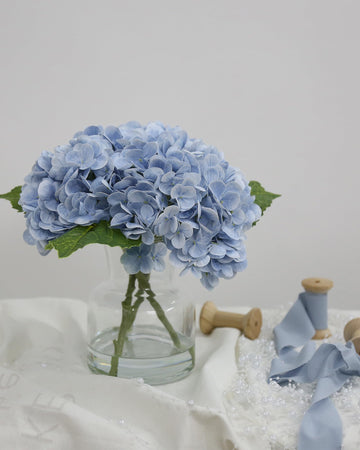 Light Blue Artificial in Vase, Real Touch Table Centerpiece