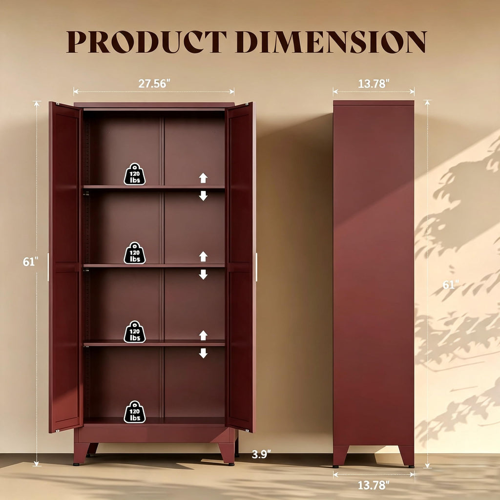 61"H Pantry Kitchen Cabinet with Doors, Black Storage Cabinets, Freestanding Pantry Cabinet, Farmhouse Food Storage
