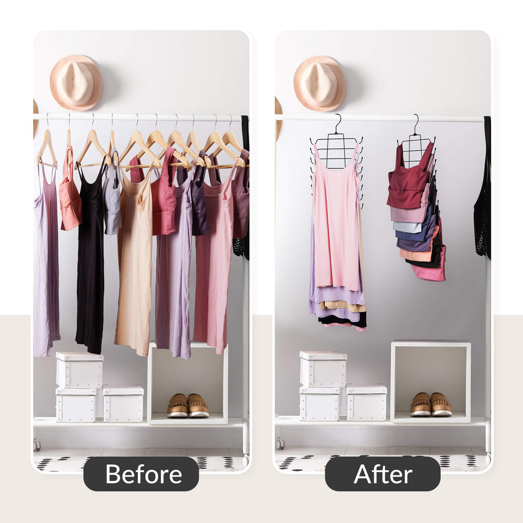 6 Pack Tank Top Hanger, Bra Organizer for Closet, Space Saving