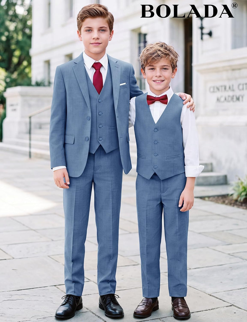 Boys' Formal Suit Set, with Suspenders, Adjustable Waist