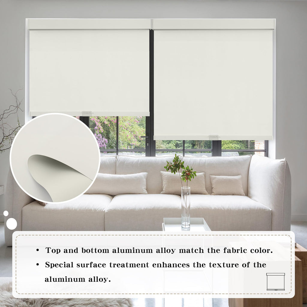 Cordless Blackout Roller Shades Blinds for Windows, Beige
