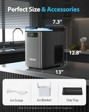 Nugget Ice Maker 40Lbs/24H, Countertop Soft Chewable Ice Pebble Ice Machine, One-Click Operation, Auto Self-Cleaning